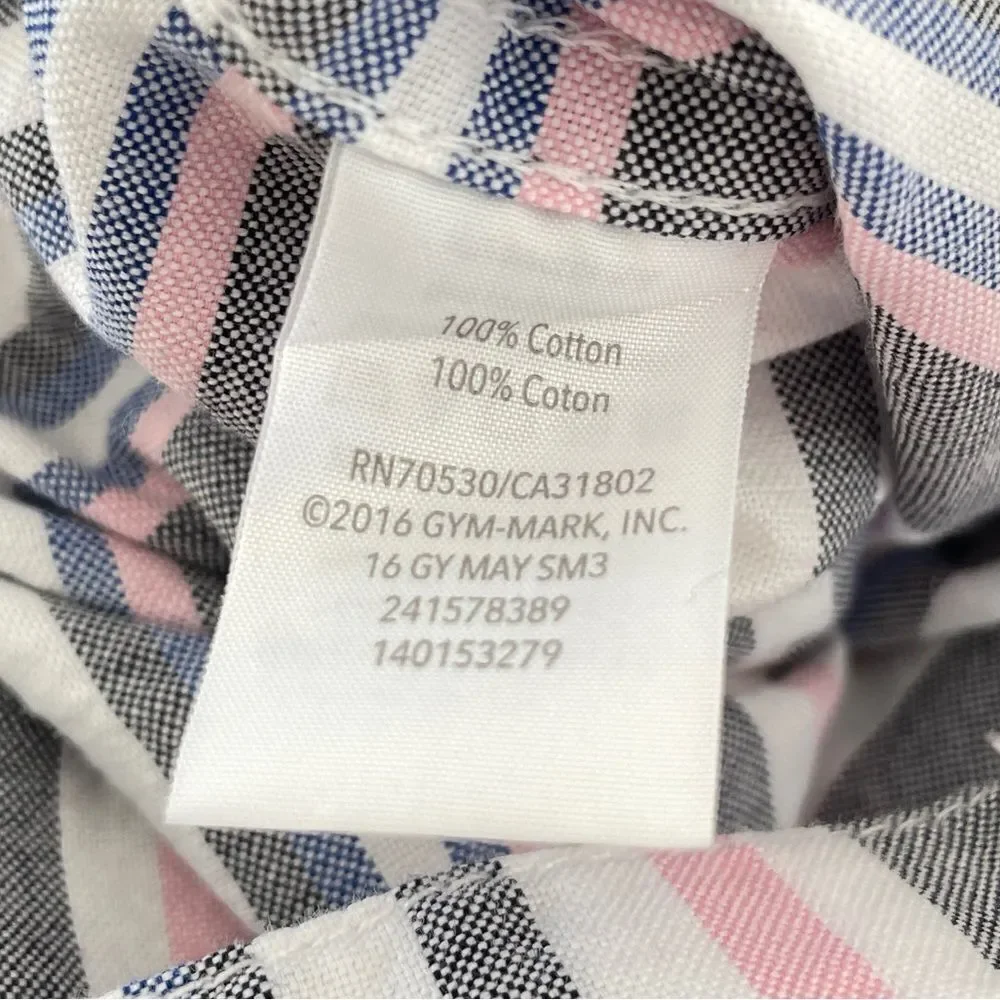 Gymboree Boys Striped Short Sleeve Button Down Shirt Size 4 XS